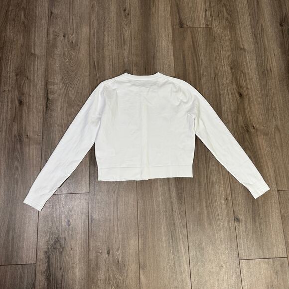 J.Crew Egyptian Cotton Jackie Cardigan WMNS S White Button Up Crewneck CJ755 LS - Picture 6 of 8